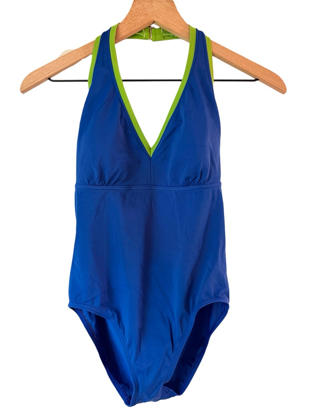 Lands End Cobalt Blue Halter One Piece Swimsuit size 6